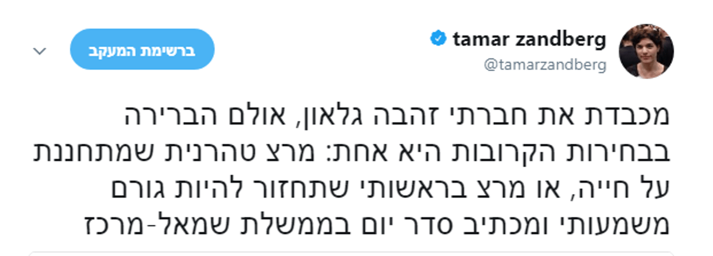'שפת ביוב': עימות חריף בין גלאון לזנדברג