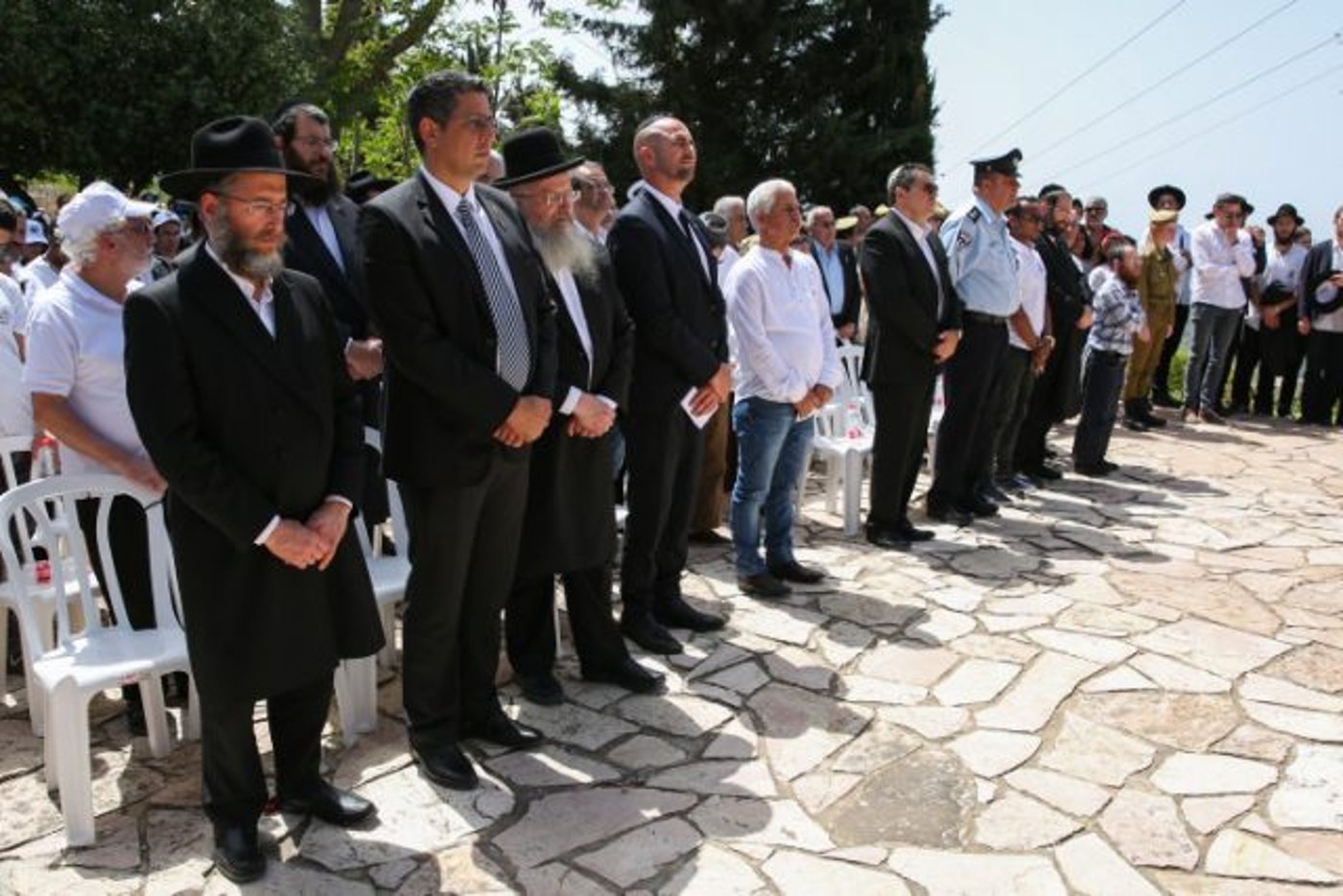 הרב שמואל אליהו וח"כ אמיר אוחנה בטקס לזכר הנופלים בצפת