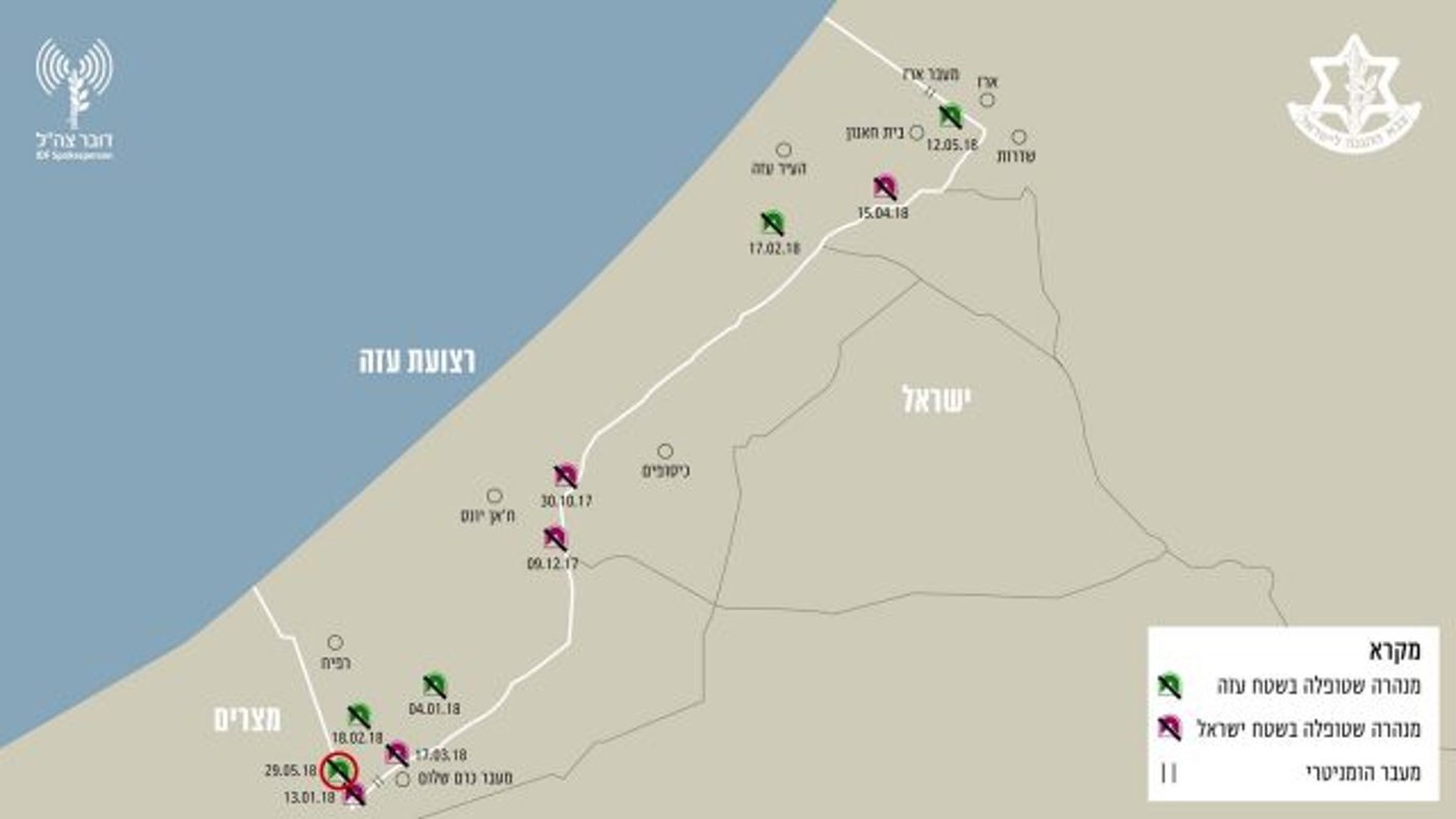 מנהרות שהושמדו בחודשים האחרונים