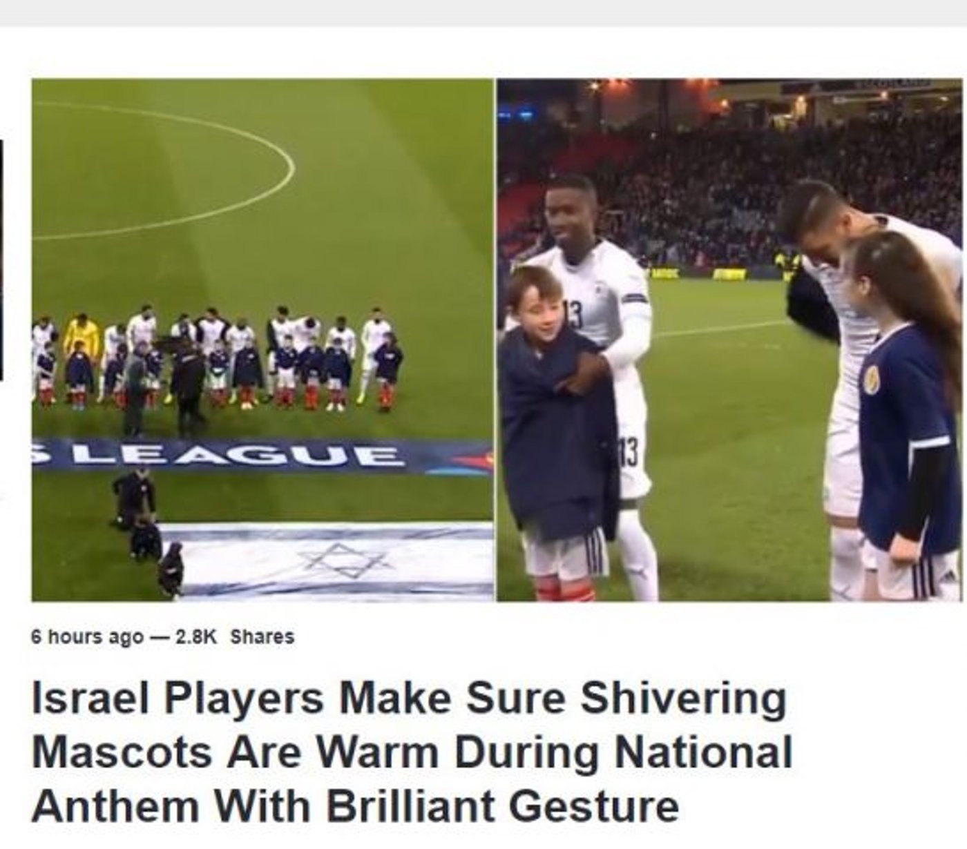 מאתר sportbible (צילום מסך): "מחווה מבריקה"