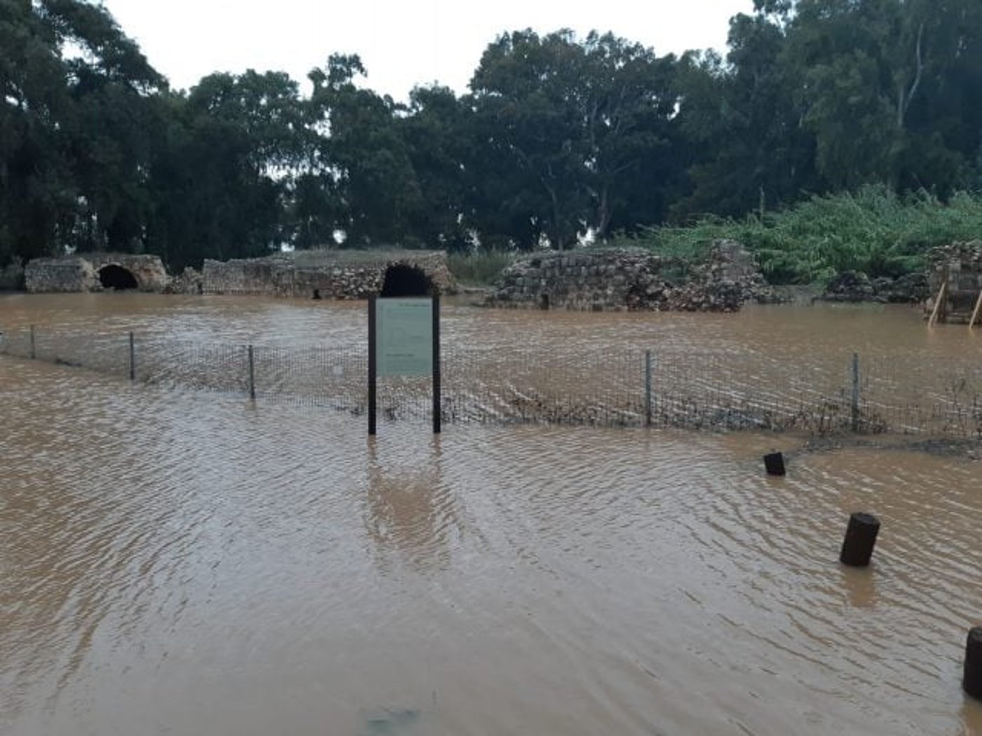 מקורות הירקון, טחנת הקמח מוצפת. יונתן סלבסקי רשות הטבע והגנים