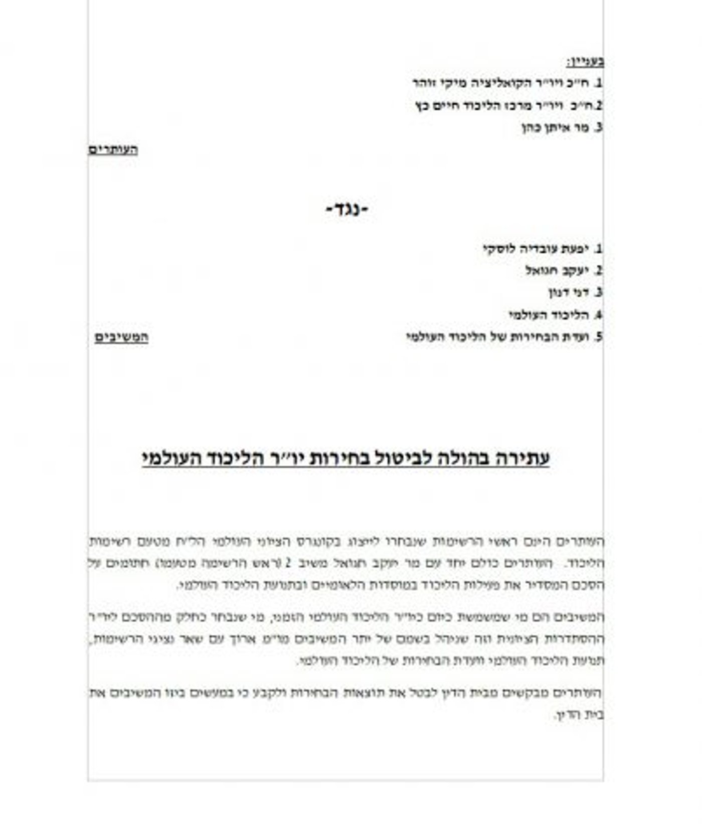 עתירה לבית הדין העליון: האם דני דנון יודח מהליכוד?