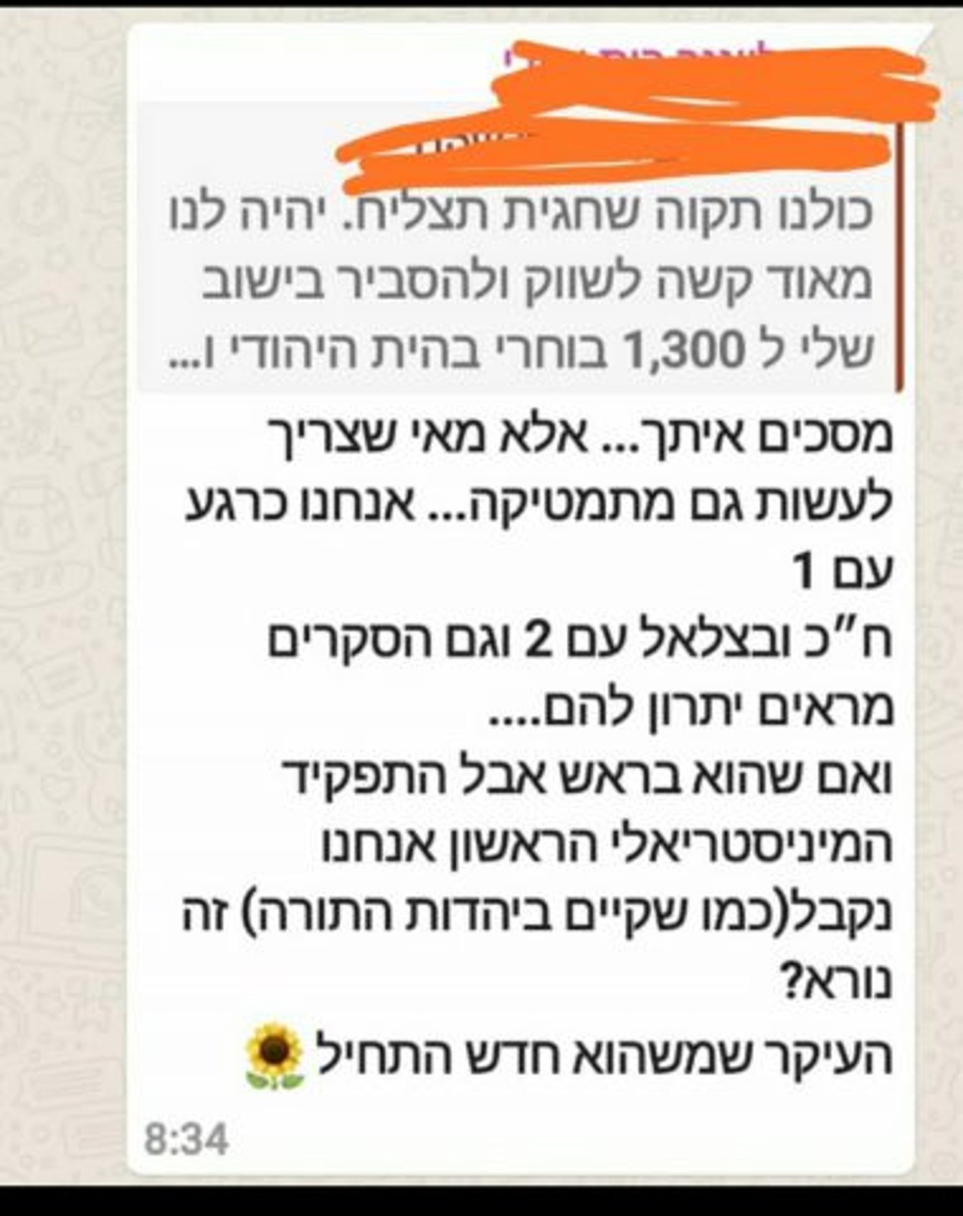 הלך הרוח בקבוצות הבית היהודי של תומכי חגית