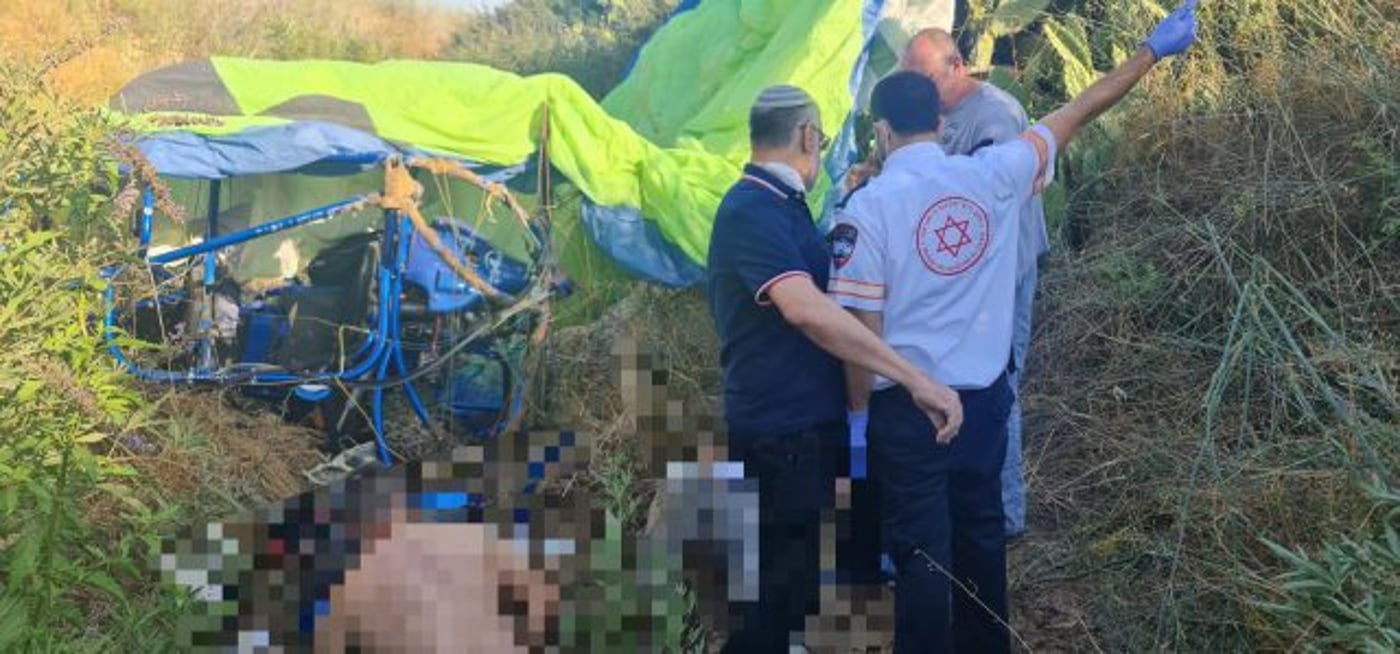 שני פצועים קשה בהתרסקות מצנח רחיפה