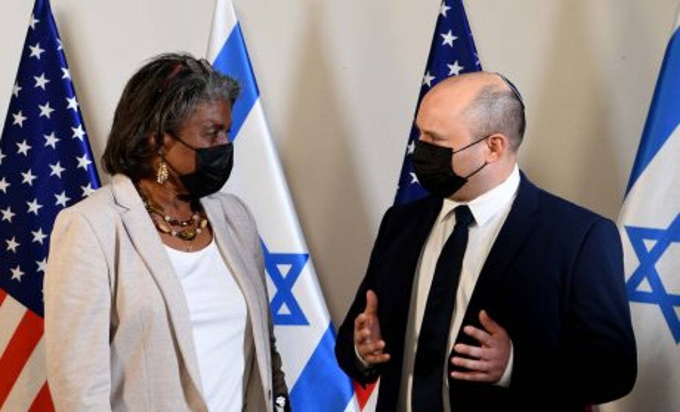 בנט וגרינפילד בפגישתם באו"ם