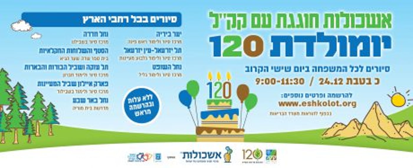 120 שנה לקק"ל: חוגגים יום הולדת בסיורים ברחבי הארץ