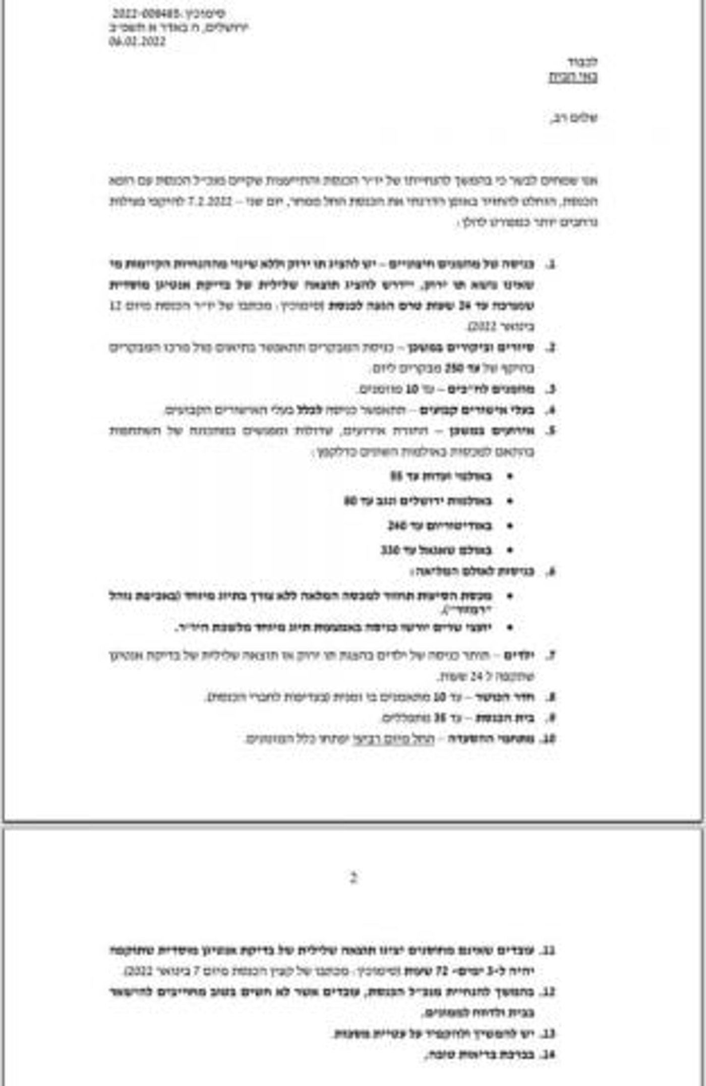 ההנחיות הקורונה המעודכנות