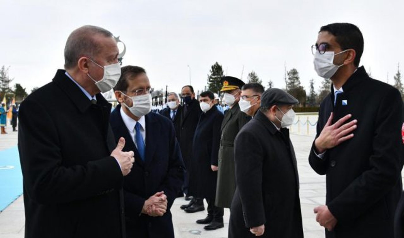 "התקווה" באנקרה: הרצוג התקבל בארמונו של ארדואן