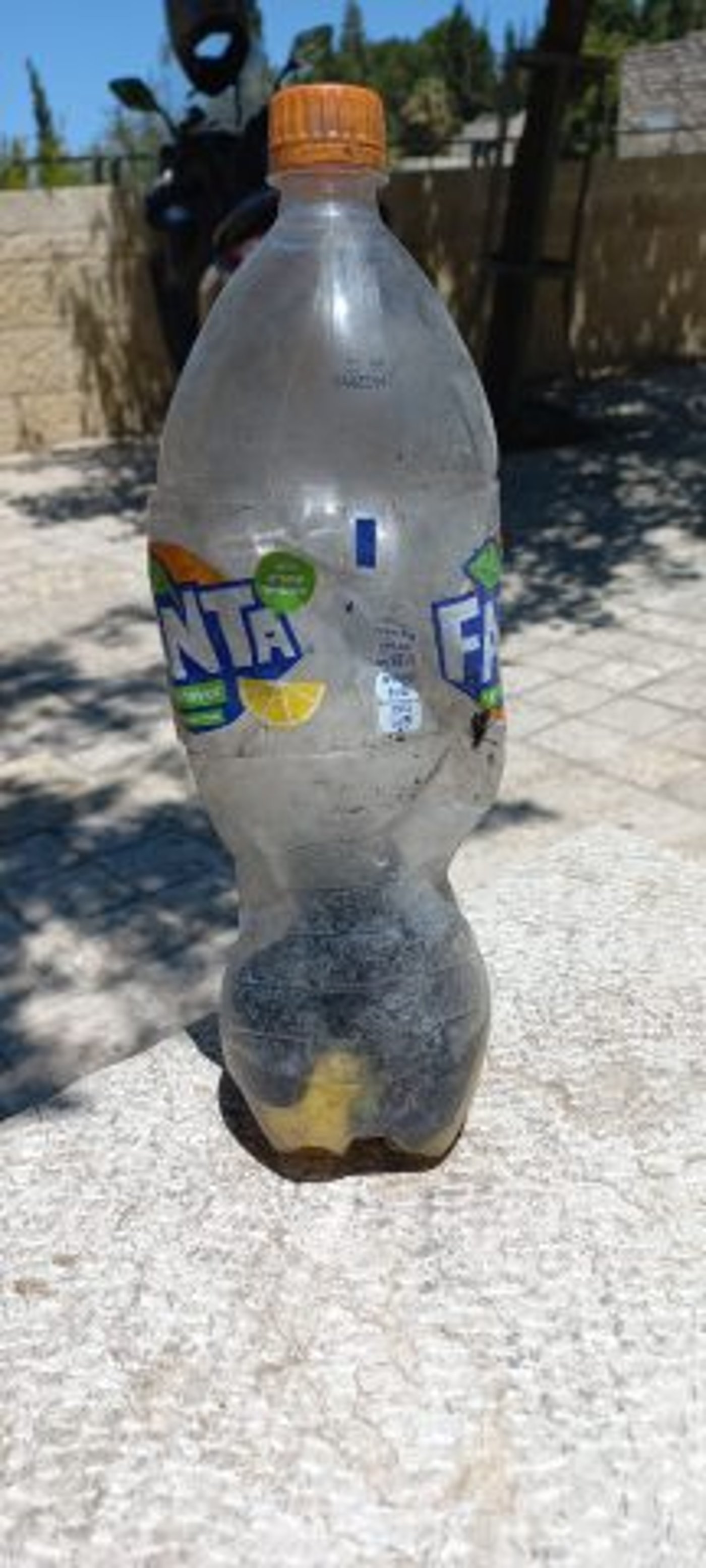בקבוק התבערה שנתפס בשטח (דוברות המשטרה)