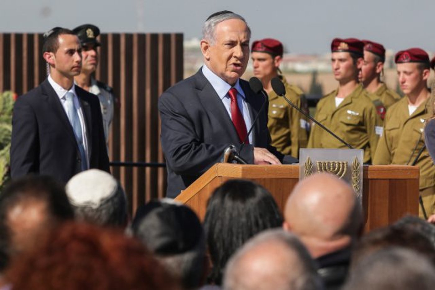 נתניהו נואם בהלווית שרון