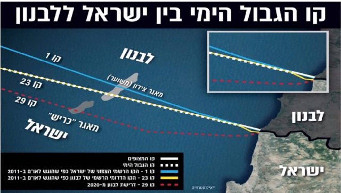 קו גבול הימי בין ישראל ולבנון (אילוסטרציה)