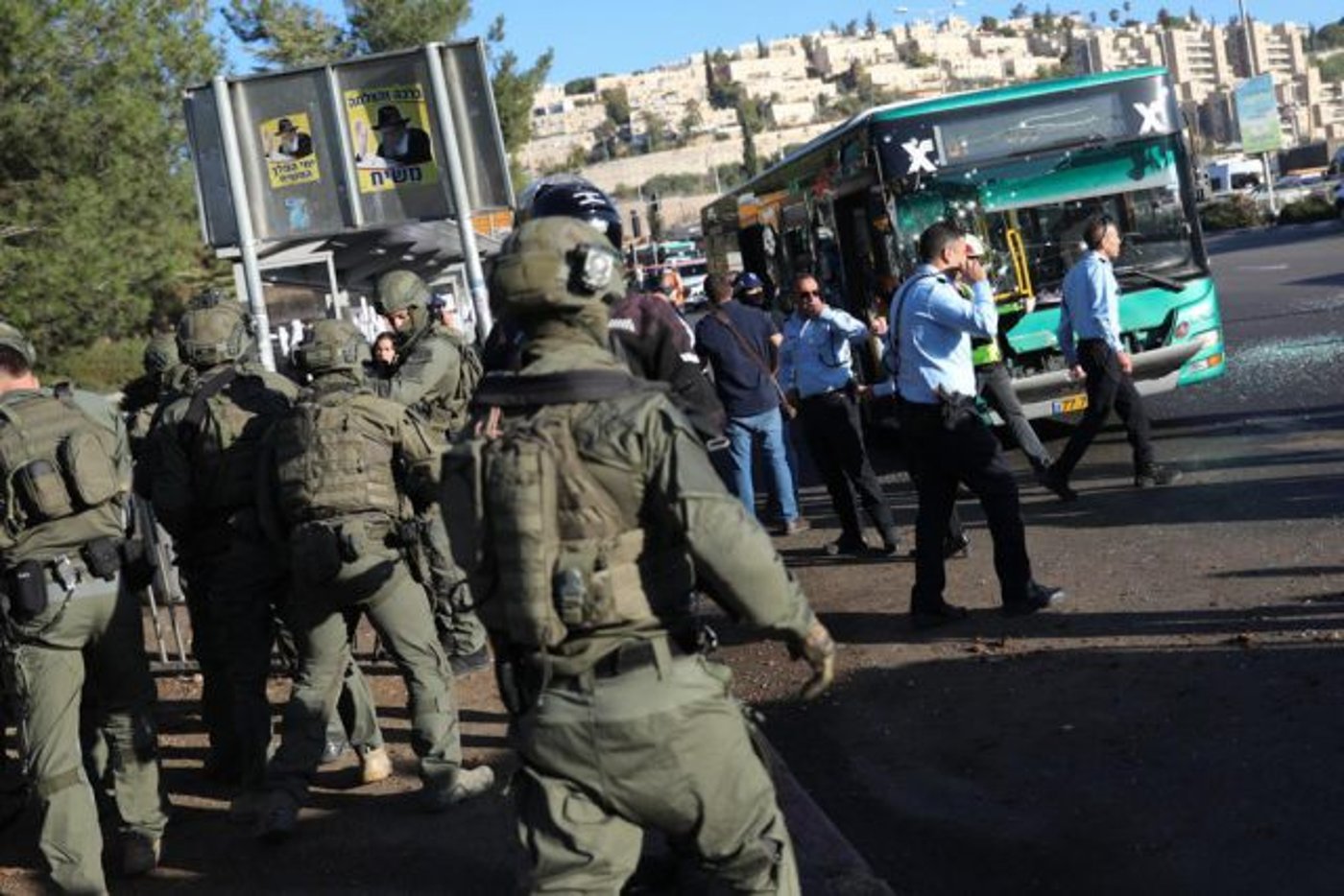 זירת הפיגוע השני בצומת רמות.