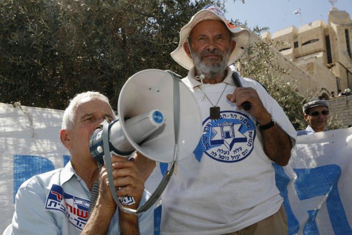 גרשון סלומון בהפגנה של נאמני הר הבית בשנת 2018 (פלאש90)