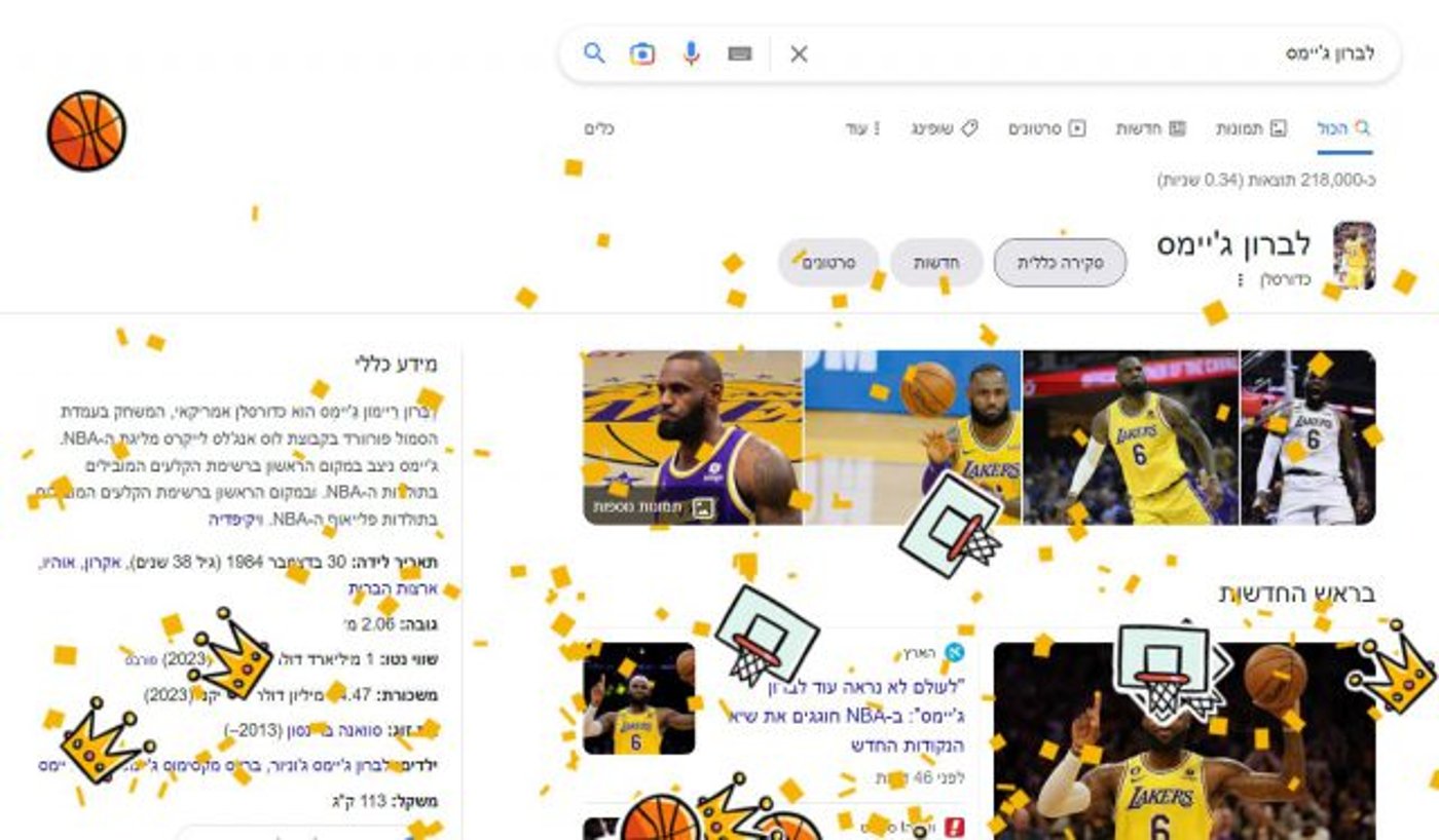 גוגל הקדישה עמוד מיוחד ללברון ג'יימס