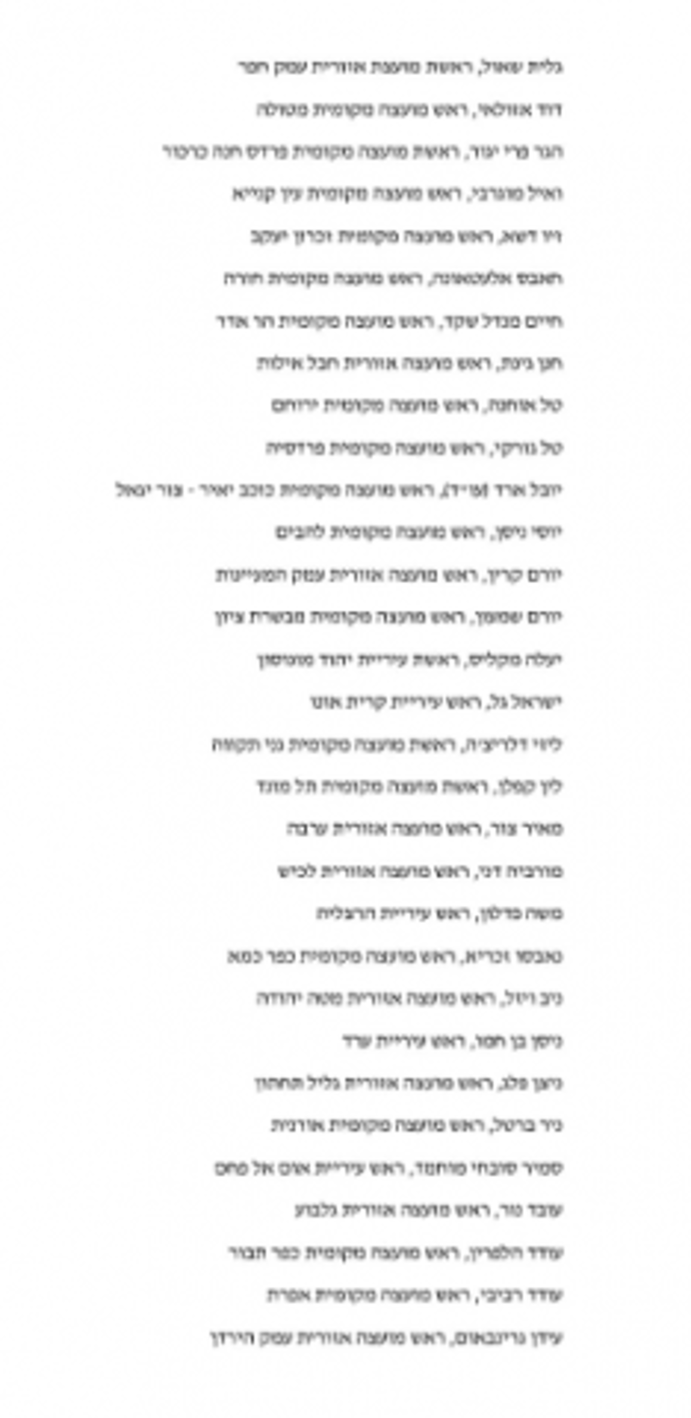 גם חברי ליכוד: עשרות ראשי רשויות קוראים לפשרה