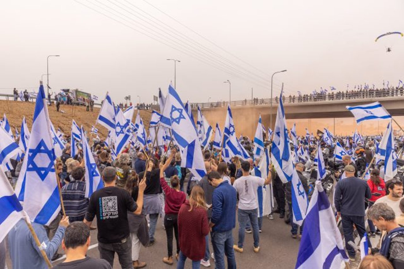 הפגנה באזור הרצליה (יוסי אלוני/פלאש90)