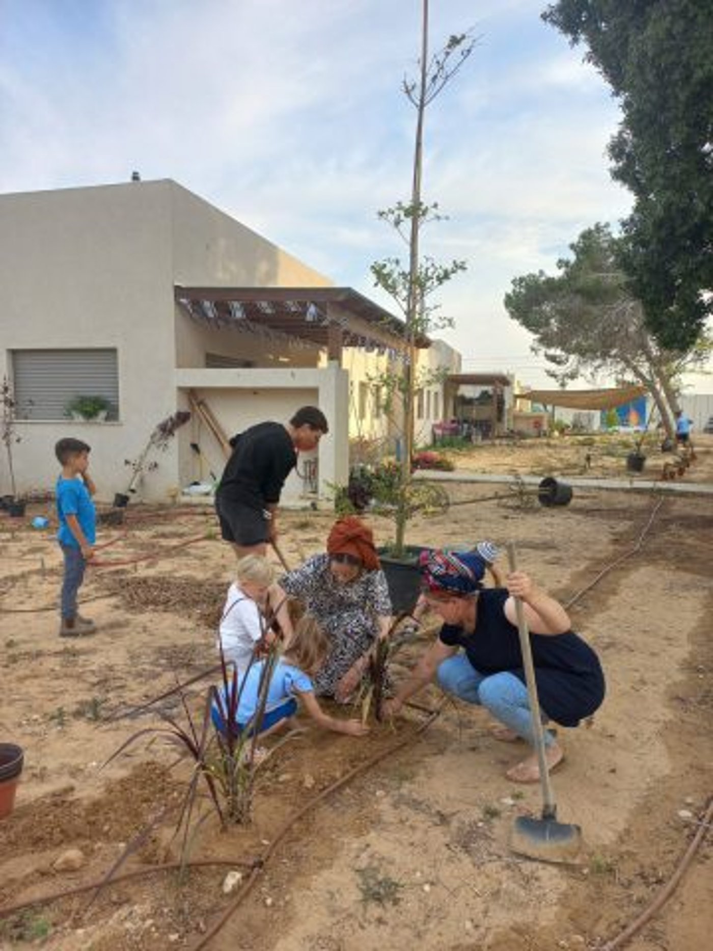ילדי כרם שלום שתלו עצים בבורות שנפערו מהרקטות