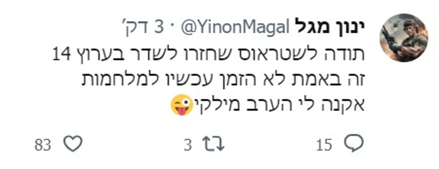 בגלל המלחמה: שטראוס חזרה לפרסם בערוץ 14
