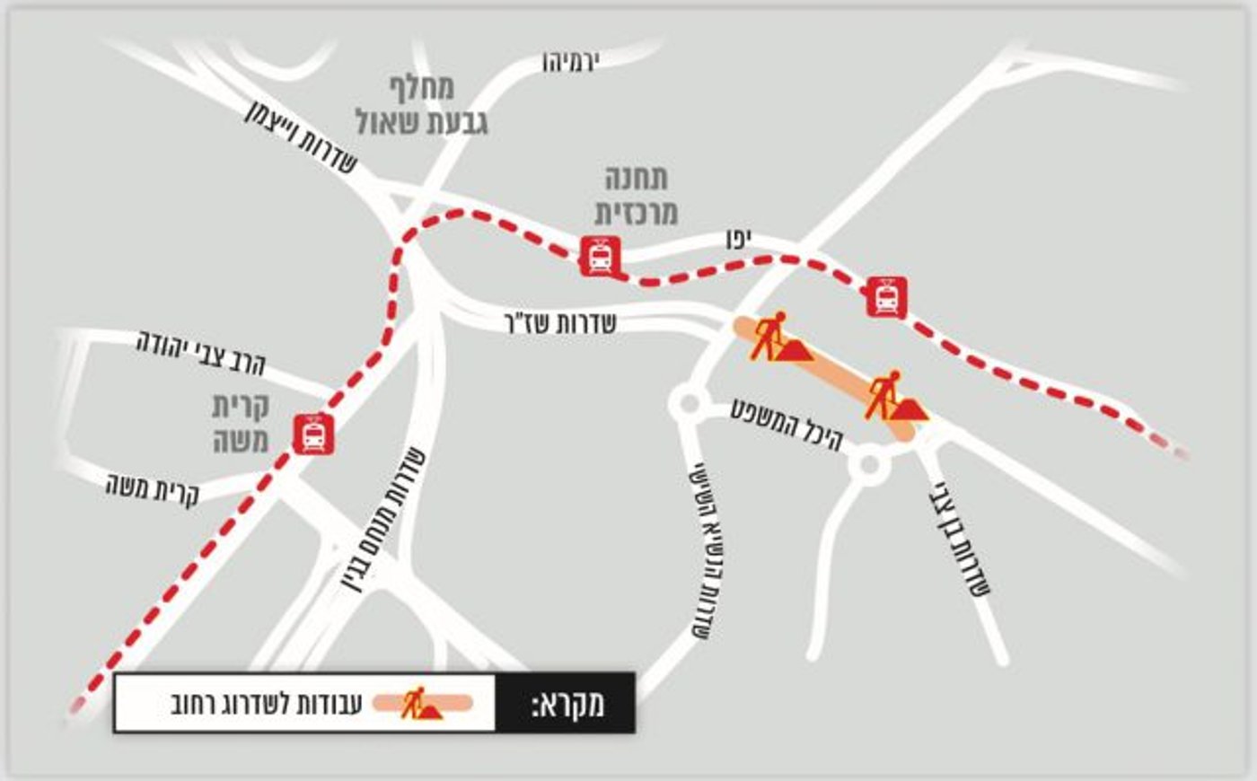 מפת הסדרי התנועה (באדיבות עיריית ירושלים)