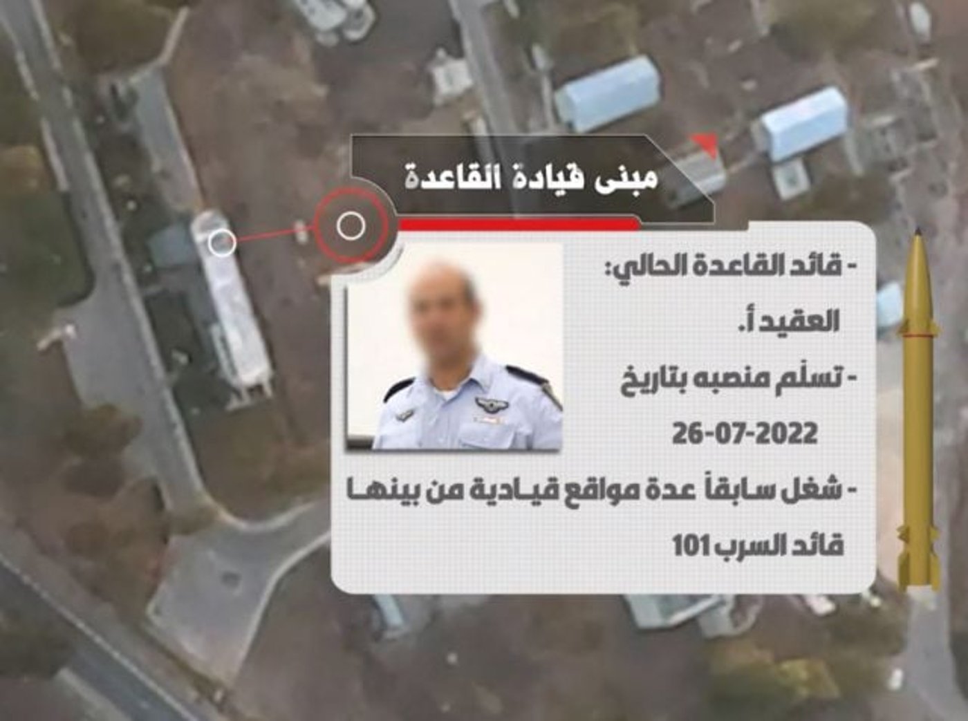מפקדת בסיס רמת דוד (מתוך הסרטון של חיזבאללה)