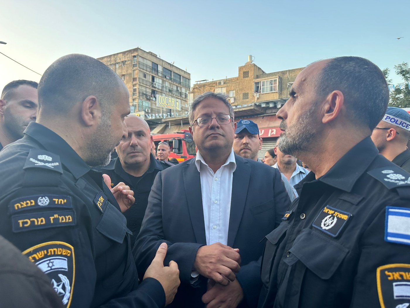 בן גביר בזירת הפיצוץ ברמלה