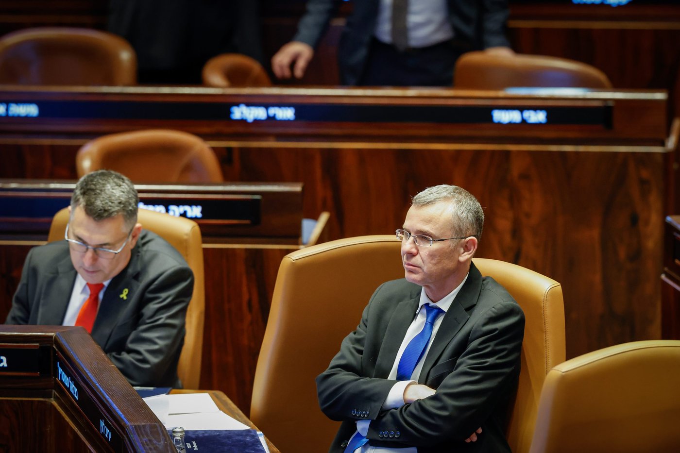 סער ולוין במהלך ההצבעות