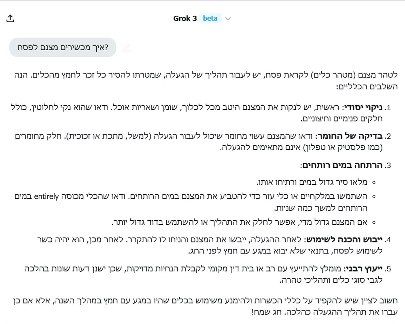 AI מי יודע: שאלנו את ה-AI, איך להכשיר מצנם לפסח?