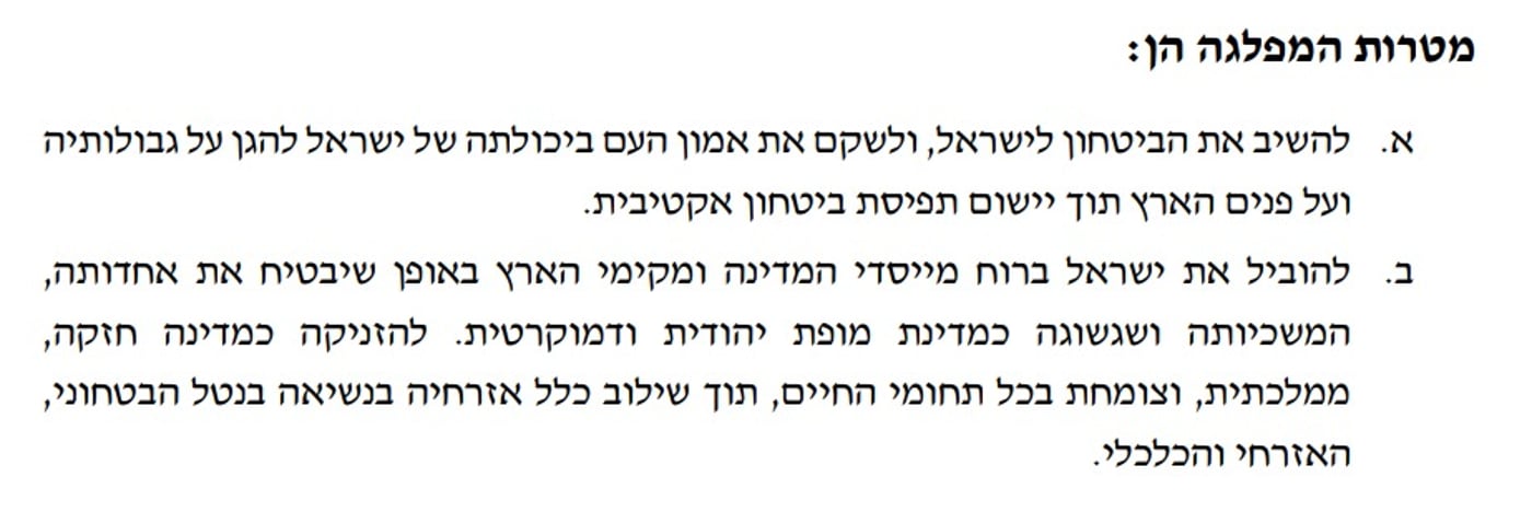 מטרות המפלגה