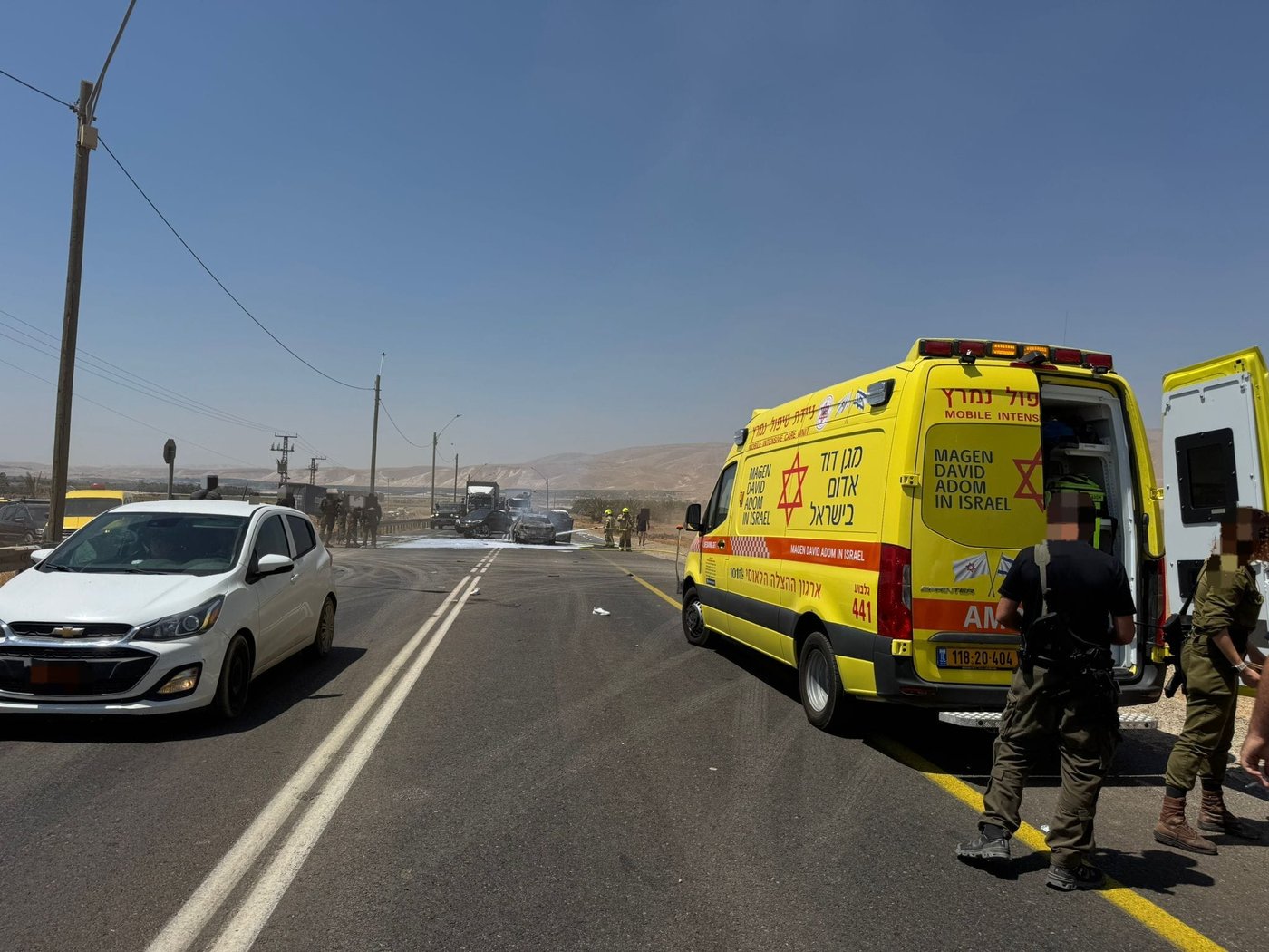 מקום התאונה בצומת פצאל. תיעוד מבצעי מד"א