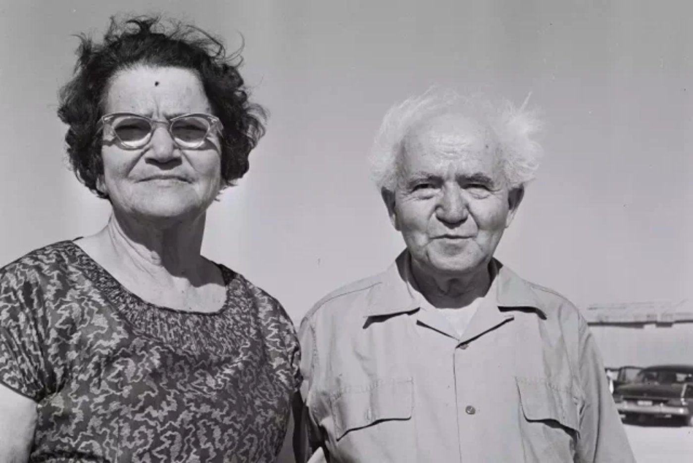 בן גוריון ואשתו.