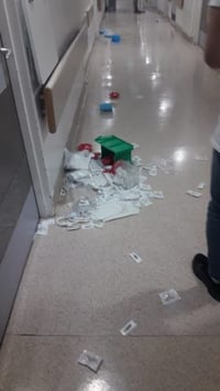 בית החולים בהר הצופים אחרי ההתפרעות (דוברות הדסה)