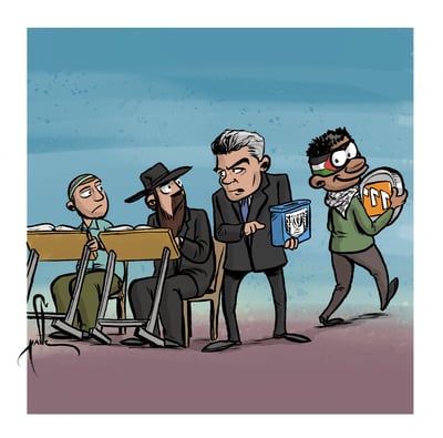 קריקטורה: הפלסטינים לא שמעו על שוויון בנטל