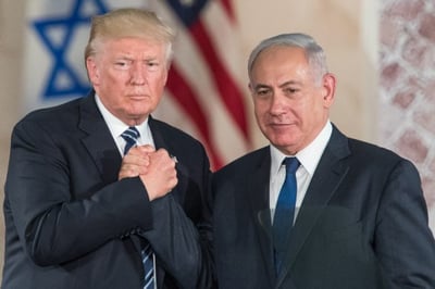 זוכה לתמיכה רבה בישראל. הנשיא טראמפ עם ראש הממשלה בנימין נתניהו