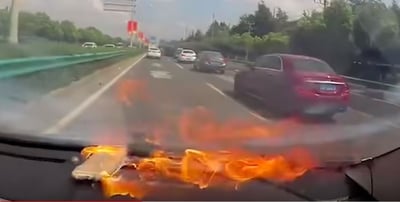 צפו: מכשיר האייפון התפוצץ בנסיעה, הנהגת נפצעה