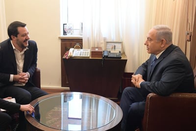 סערה באיטליה בעקבות פגישתו של סלביני ונתניהו
