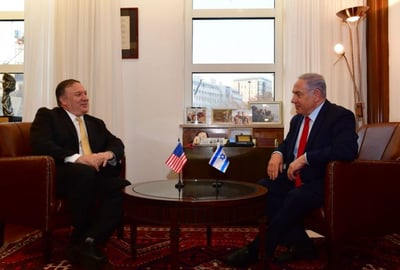 נתניהו נועד עם פומפאו: "זכותה של ישראל להגנה עצמית"