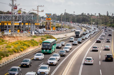 פקקים מצפון לדרום: מפת עומסי התנועה בכבישים