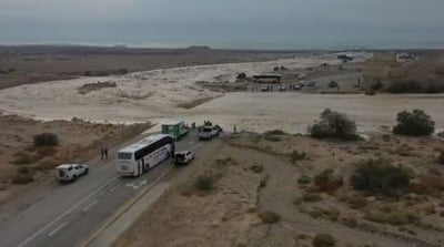 החורף כבר פה • צפו: שטפון בנחל צין חסם את הכביש
