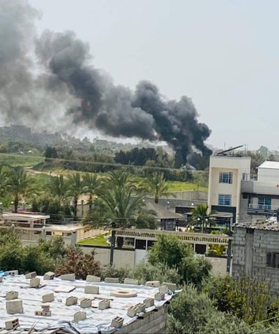 לאחר שיגור כושל: שריפה בבסיס הג'יאהד האיסלאמי