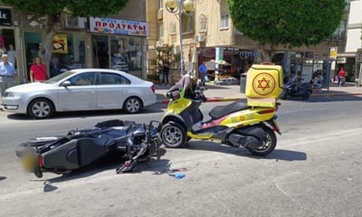 תאונת אופנוע והולך רגל (תיעוד מבצעי מד"א)