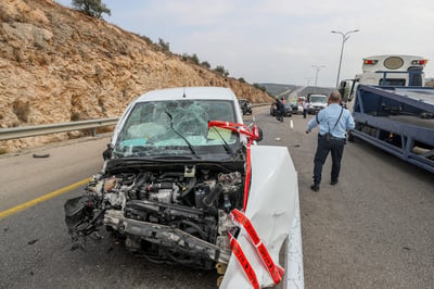 זירת פיגוע הדריסה באריאל