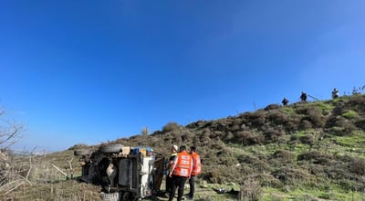 ג׳יפ התהפך בצפון: 4 צעירות נפצעו ופונו במסוק