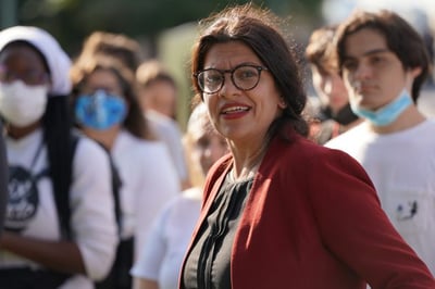 מארגנת האירוע. חברת הקונגרס ראשידה טאליב