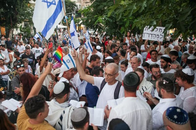 המחאות בתפילת יום הכיפורים בכיכר דיזנגוף