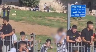 צפו: ערבים השליכו חפצים לעבר שוטרים בשער שכם