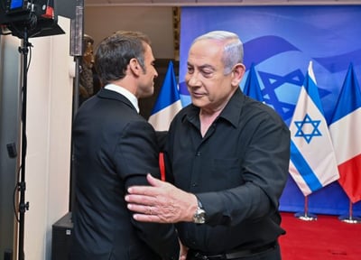 צריך למוטט את חמאס, נתניהו עם מקרון