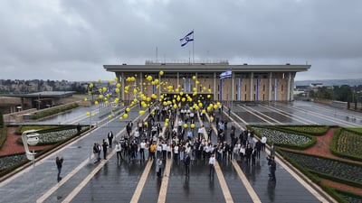 100 ימי שבי: מיצג הזדהות בשערי הכנסת | צפו