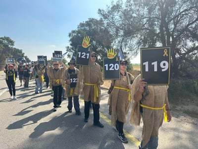 משפחות חטופים צעדו בעוטף: 'איך נחגוג את חג החירות'