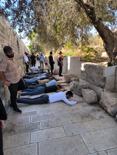 מראה היסטורי: עשרות יהודים משתחווים בהר הבית