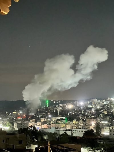 תקיפה אווירית לעבר חדר מבצעים בנור א שמס